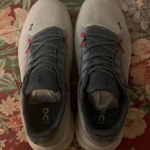 On Running Athletic Shoes in Gray and Red